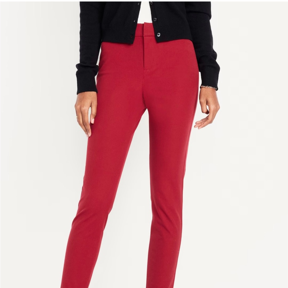 Old Navy Women's Red Slim Fit Pants